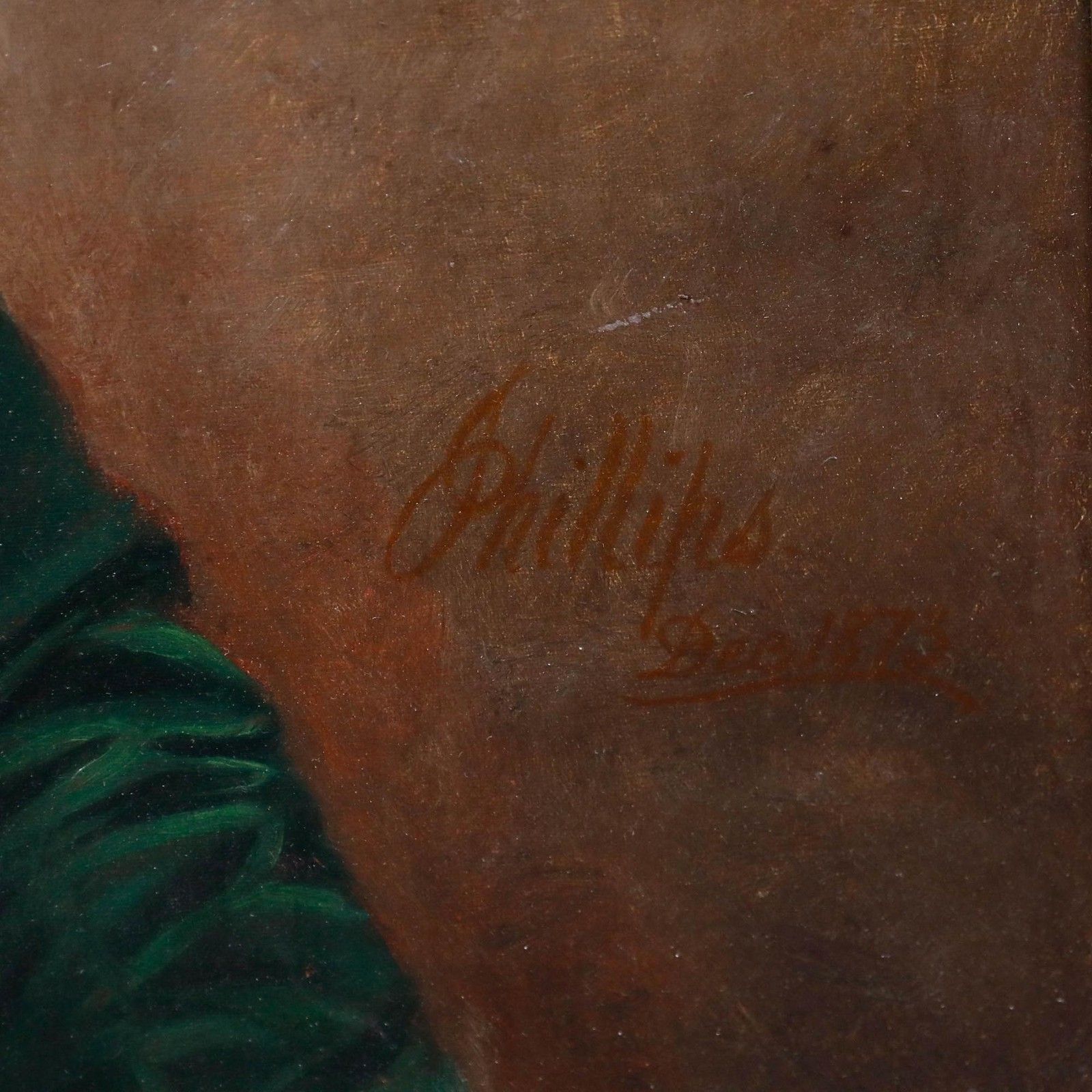 Ellen Stevens Bromley Phillips American School 1873 Oil, The Artist's Wife photo vinterior