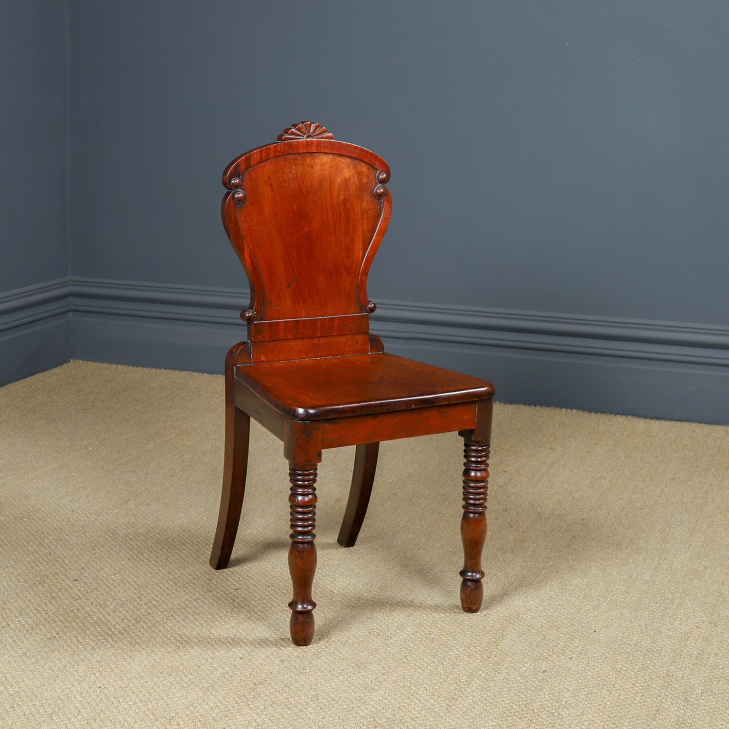 Antique English Regency Mahogany Hall / Occasional Side Chair (Circa 1830)