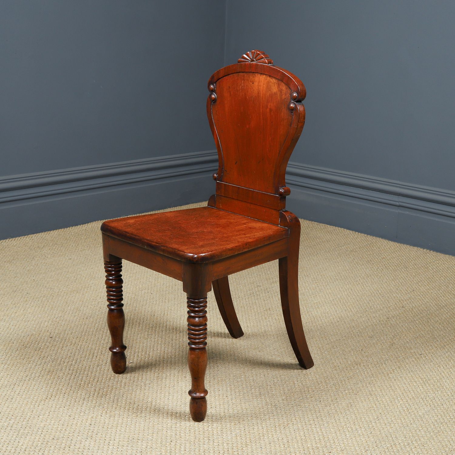 photo for sale Antique English Regency Mahogany Hall / Occasional Side Chair (Circa 1830)