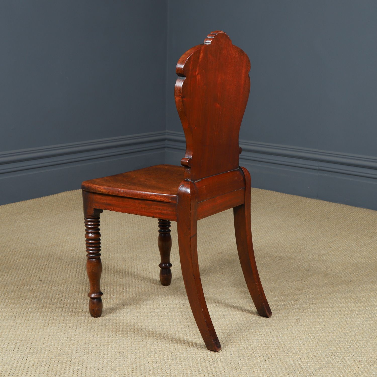 photo vintage Antique English Regency Mahogany Hall / Occasional Side Chair (Circa 1830)
