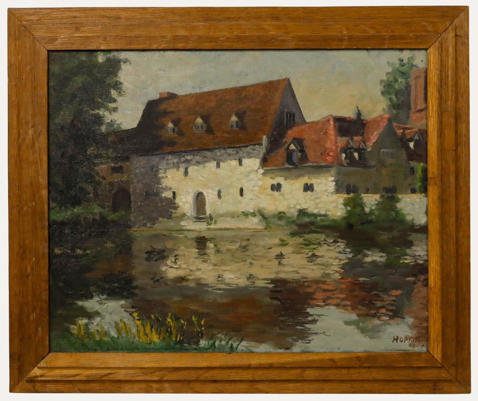 W. W. Hopkin Framed Mid 20th Century Oil, The Friary, Aylesford, Kent