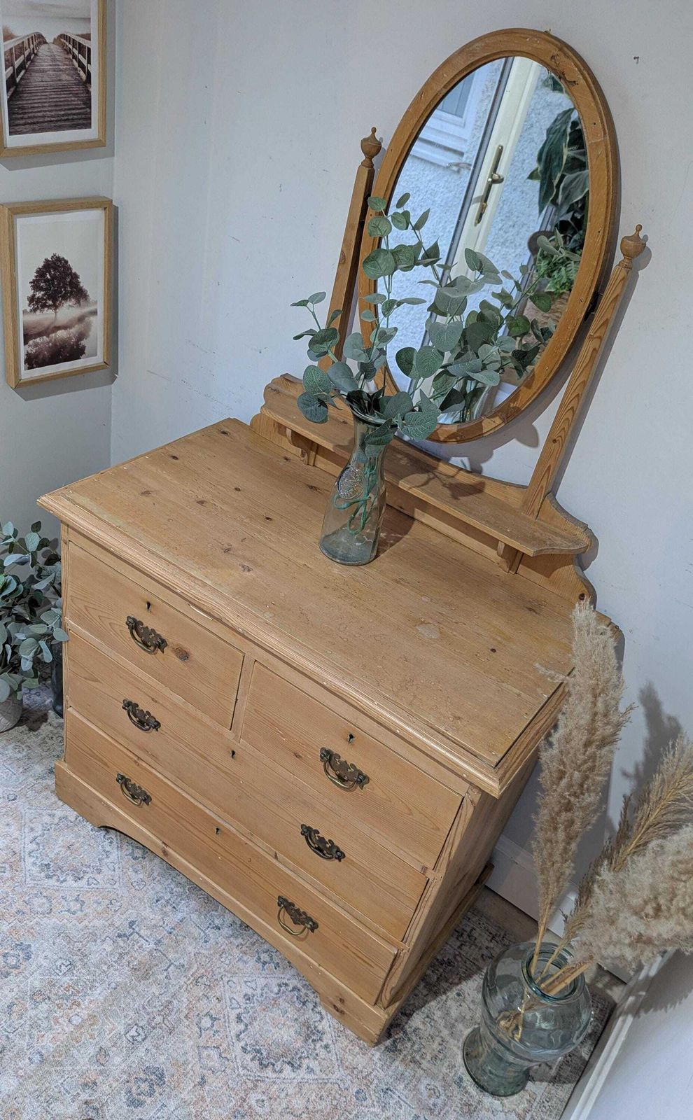 Stunning Pitch Pine Victorian Chest Of Drawers Shows Off It's Age And Use With It's Wonderful Aged Patina, There Are Imperfections As Seen In The Phot photo Furniture