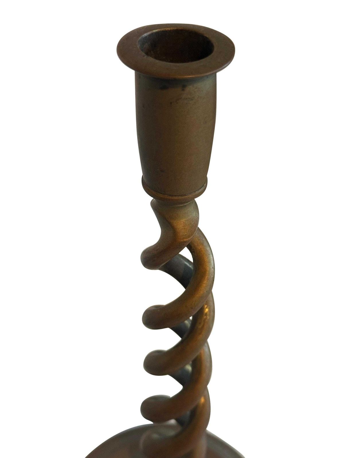 photo furniture Large Pair Victorian Brass Candlestick Holders   Late 19th Century Open Barley Twist Design