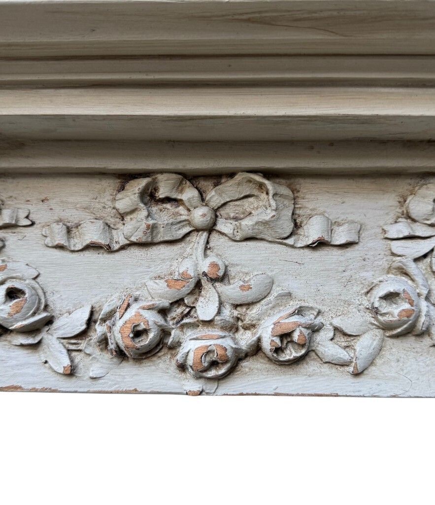 photo buy A Large French Full Length 1880s Painted Over Mantle Mirror With Original Shaped Bevel