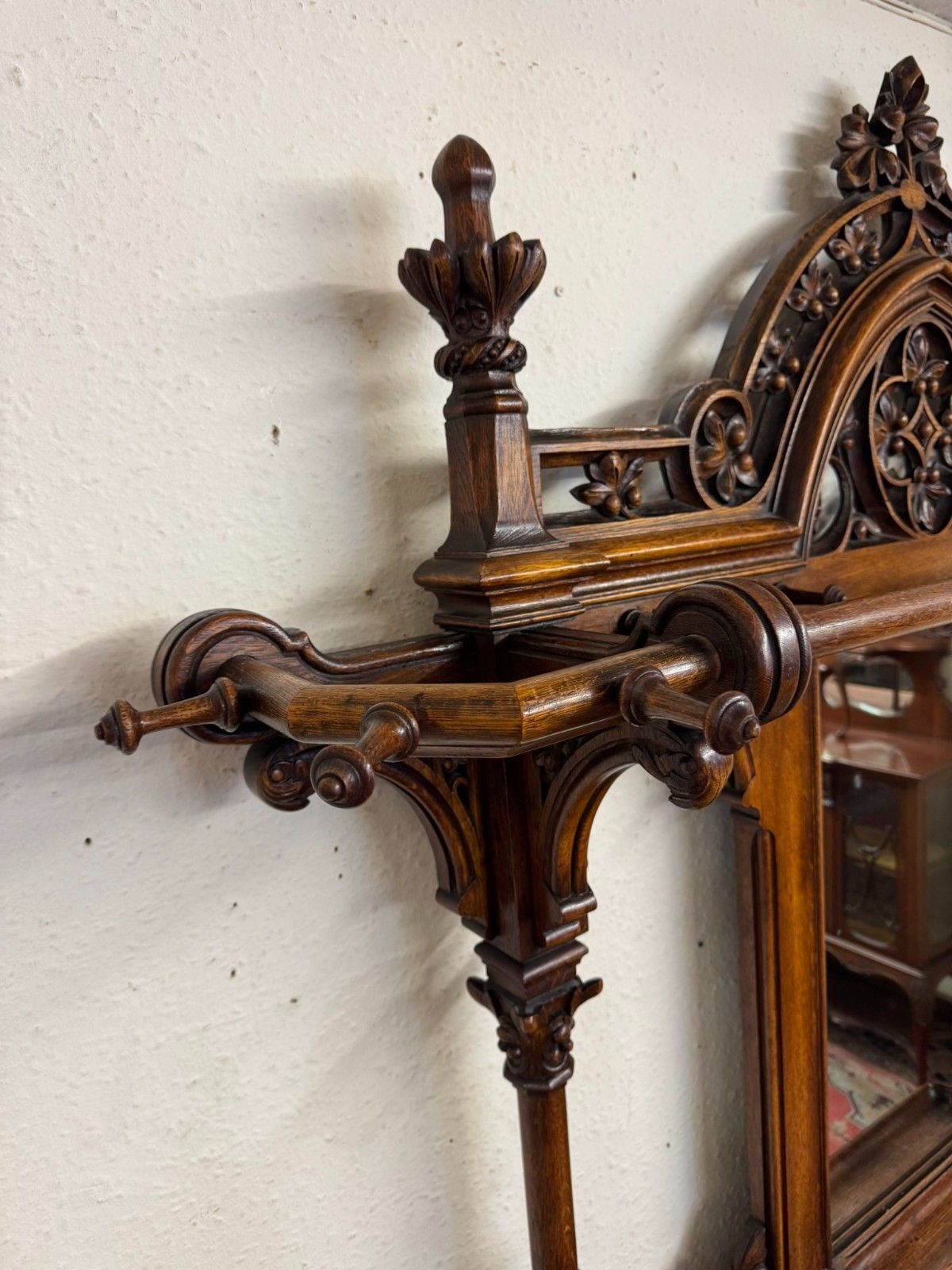 photo furniture English Country House Antique Gothic Revival Carved Oak Hallstand Circa 1885