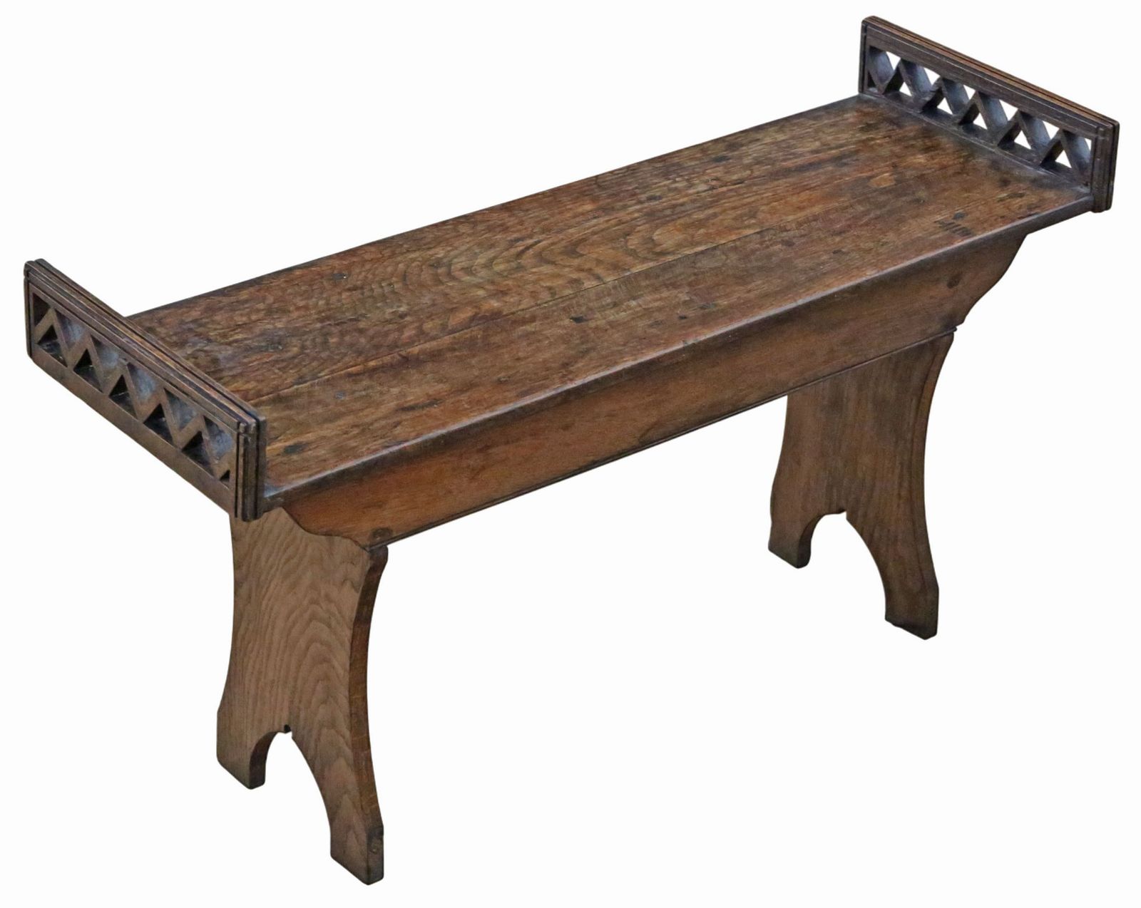 Antique 19th Century Arts & Crafts Decorative Oak / Elm Window Seat – Fine Quality photo for sale