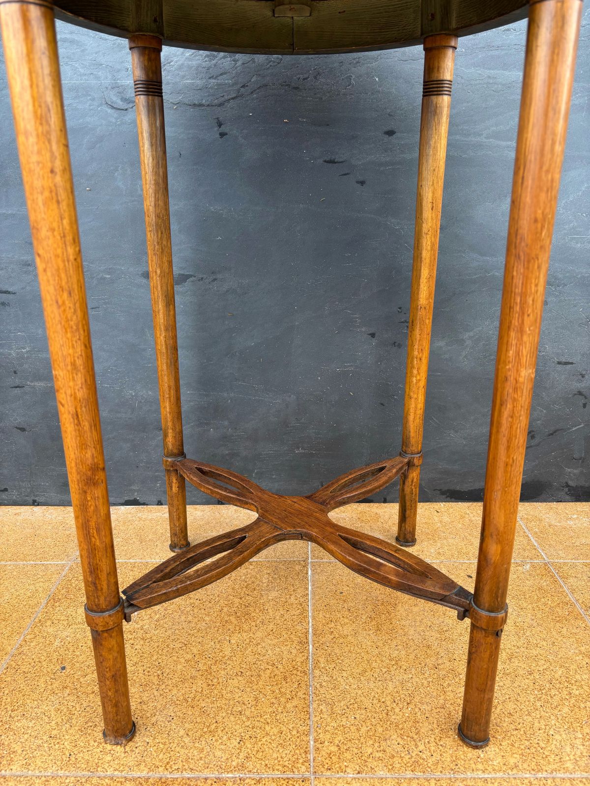 photo for sale French Louis XVI Style Gueridon Table With Brass Gallery, 1930s