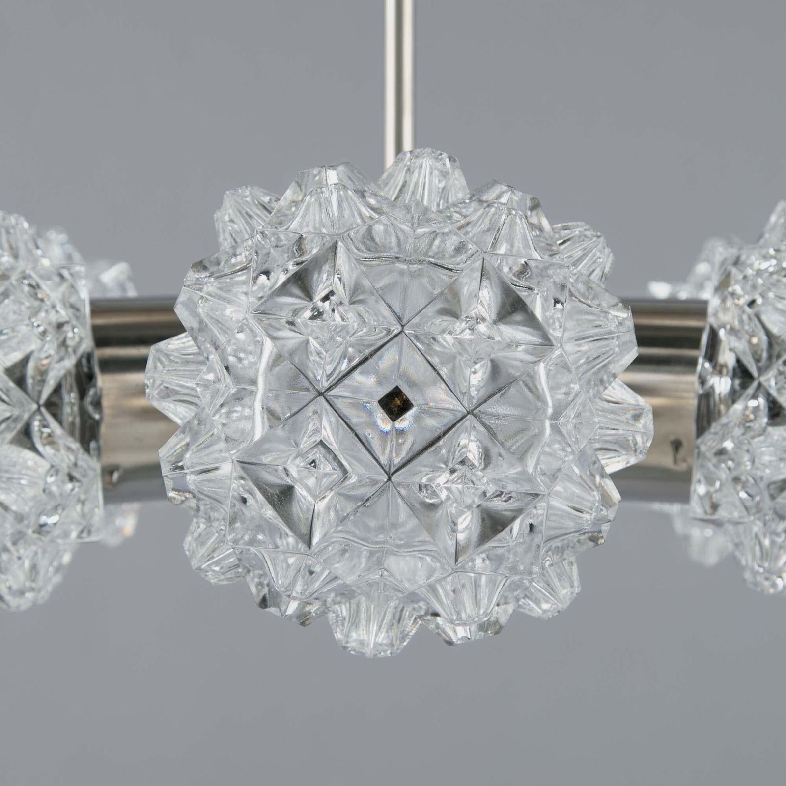 Vintage Czech Bohemian Crystal Chandelier By Lustry Kamenický šenov, Circa 1970s photo furniture