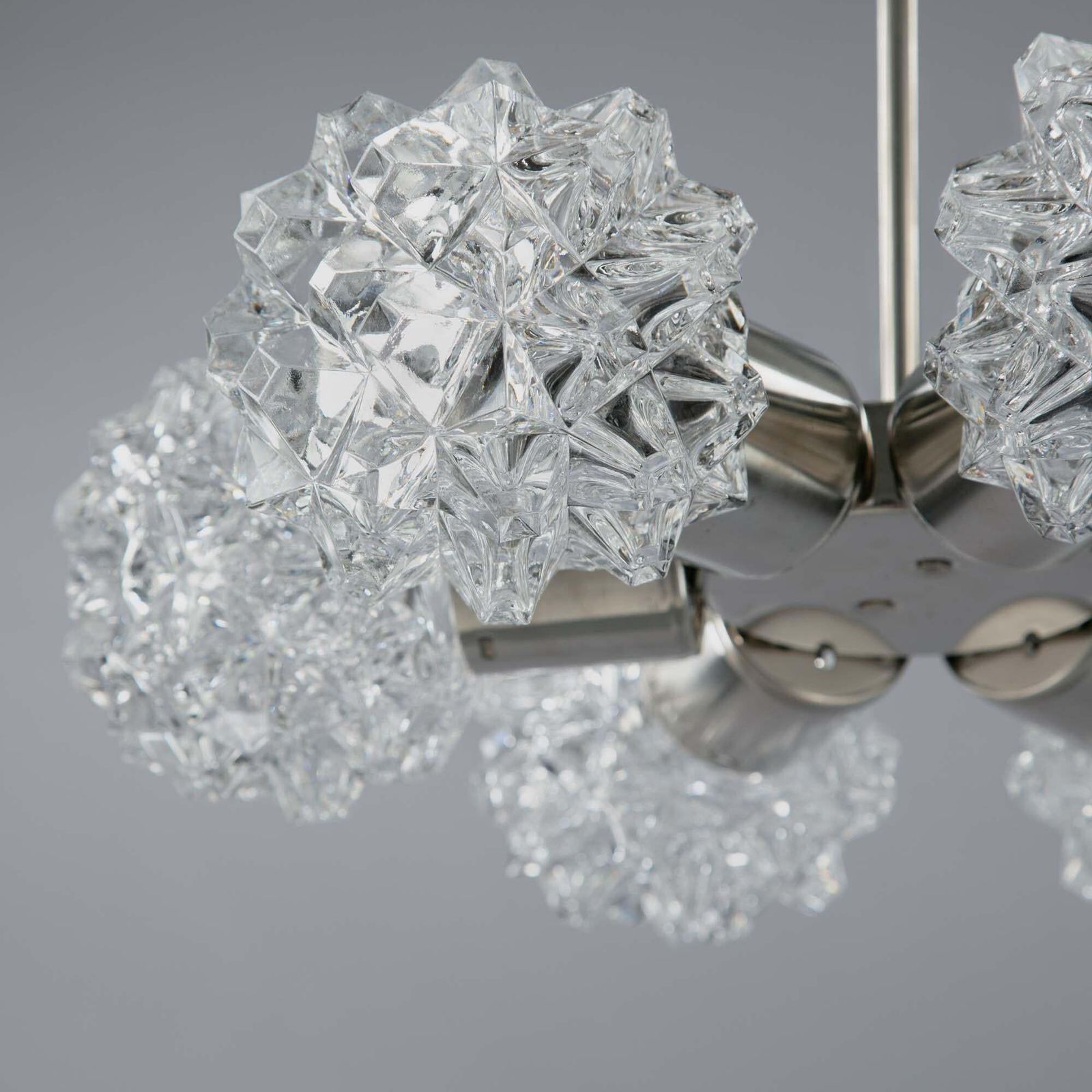 Vintage Czech Bohemian Crystal Chandelier By Lustry Kamenický šenov, Circa 1970s photo vinterior