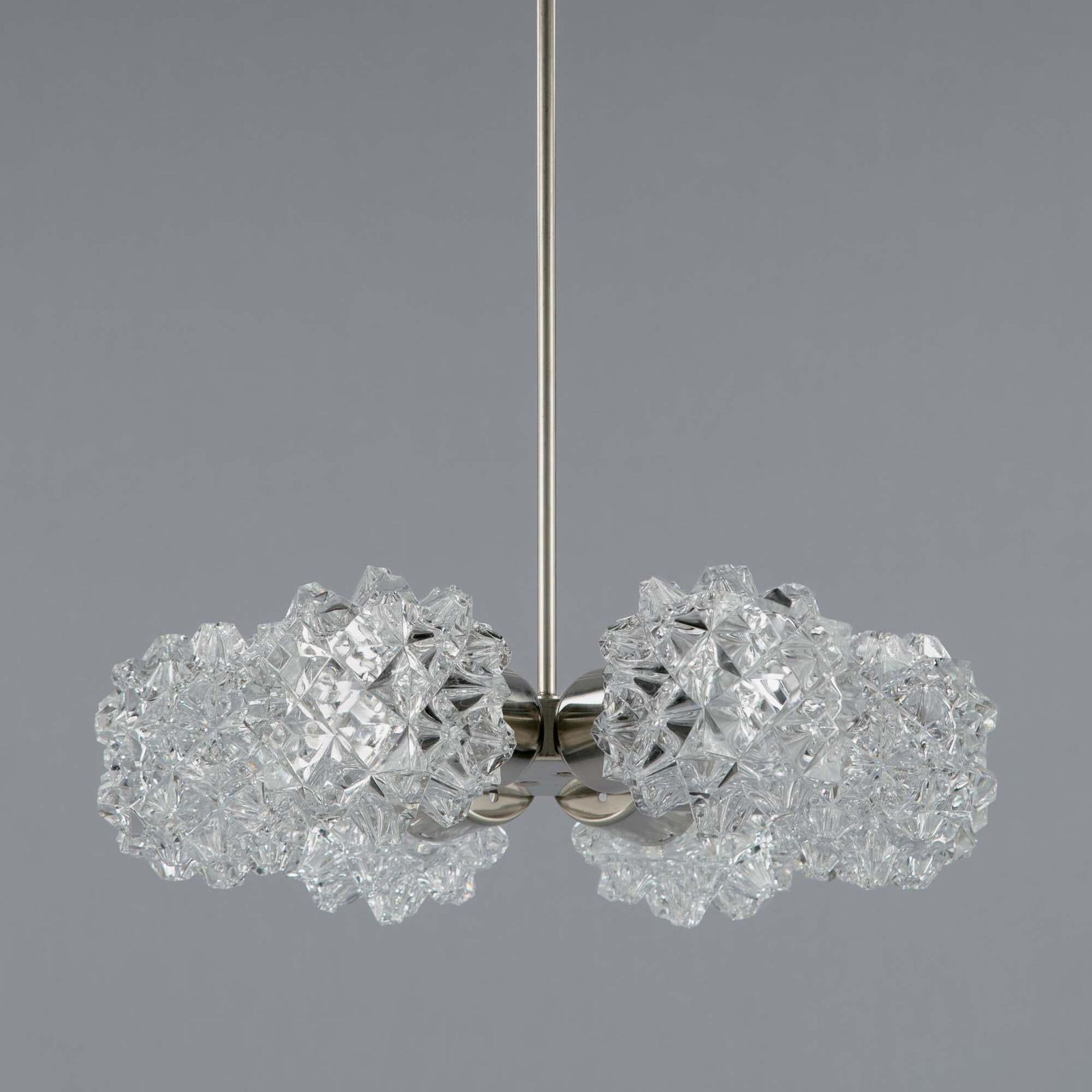 Vintage Czech Bohemian Crystal Chandelier By Lustry Kamenický šenov, Circa 1970s photo vintage