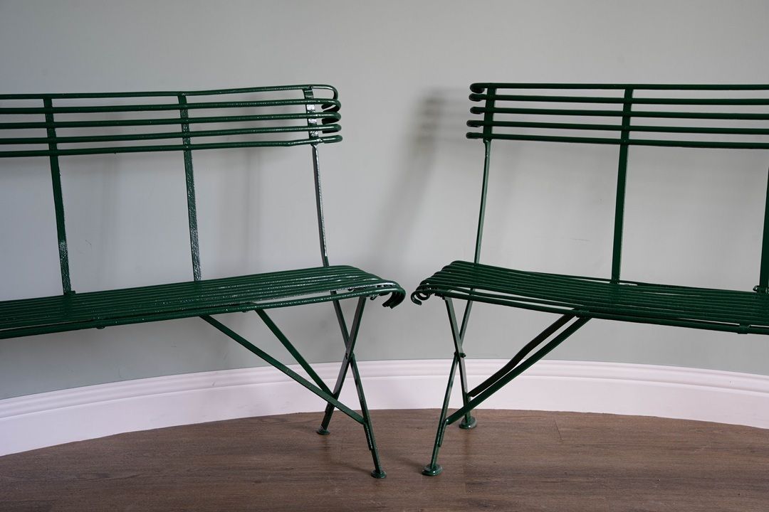 A Pair Of Antique Arras Garden Benches photo Garden Furniture