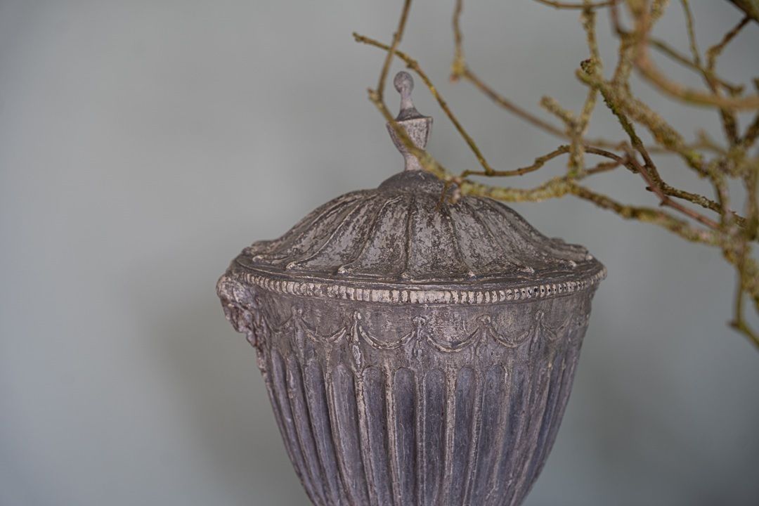 Near Pair Of Heavy Garden Lead Urns photo buy