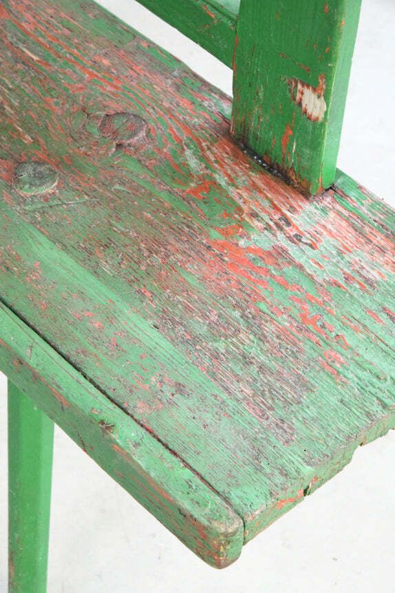 845.0 Green Painted European Bench, 1800s photo