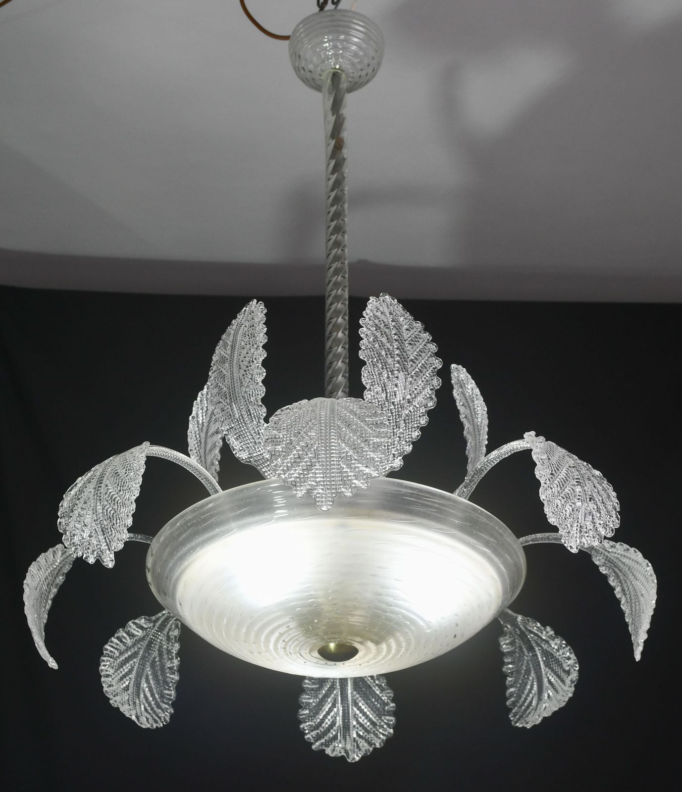 Lovely Art Deco Barovier E Toso Chandelier, Murano Glass, 1940s photo furniture