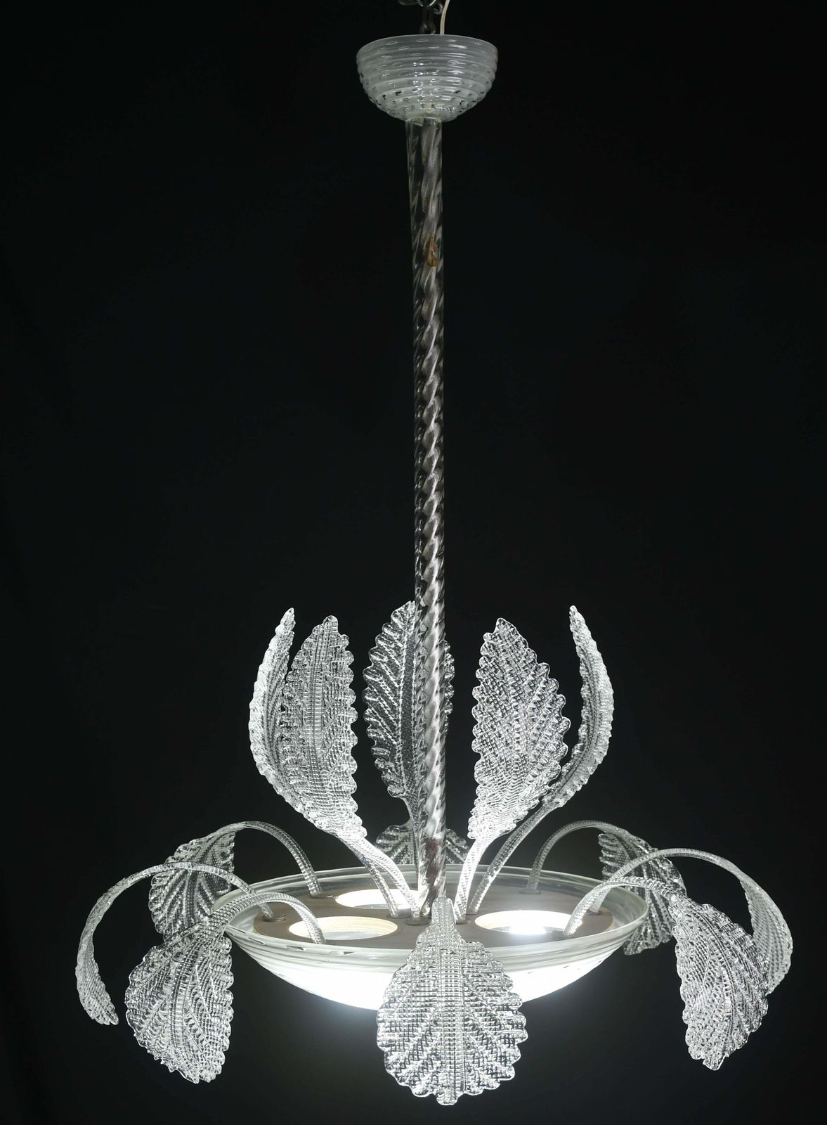 photo furniture Lovely Art Deco Barovier E Toso Chandelier, Murano Glass, 1940s