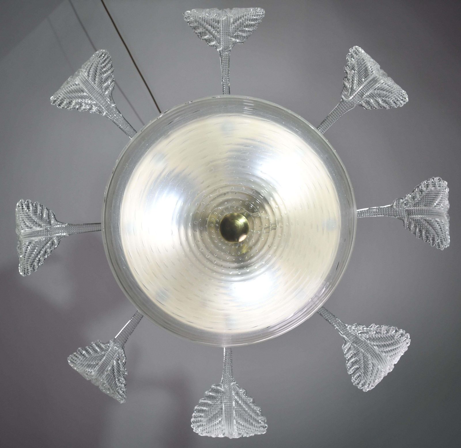 3169.0 Lovely Art Deco Barovier E Toso Chandelier, Murano Glass, 1940s photo