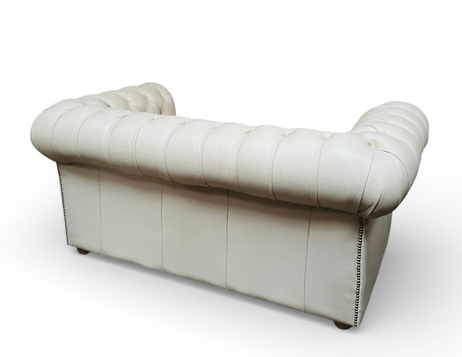 Vintage Chesterfield Leather Sofa Cream Superior Quality Two Seater photo buy