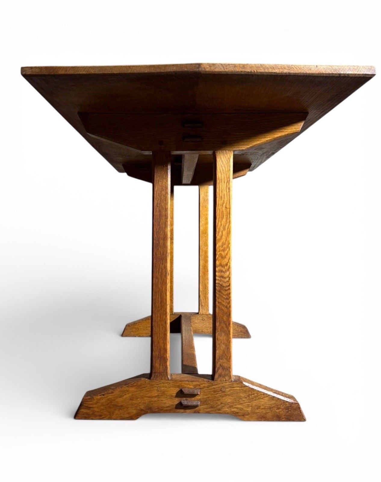 Arts And Crafts Golden Oak Refectory Table Dining Table Cotsworld School C1920s photo furniture