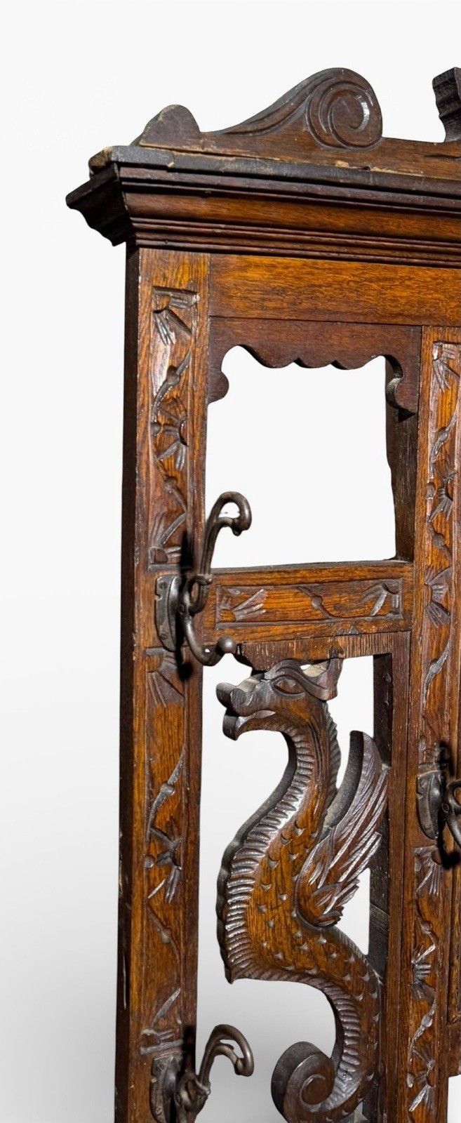 Antique Green Man Carved Oak Hall Stand Coat Stand C1880s Superior Quality photo for sale