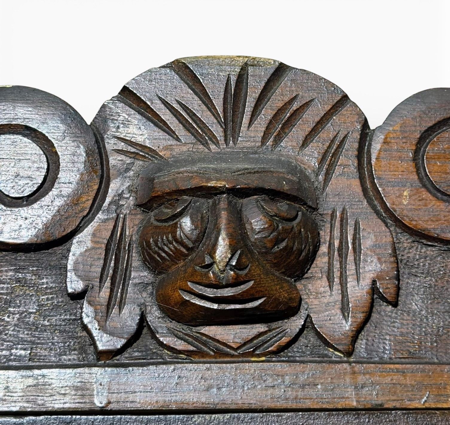 Antique Green Man Carved Oak Hall Stand Coat Stand C1880s Superior Quality photo vintage