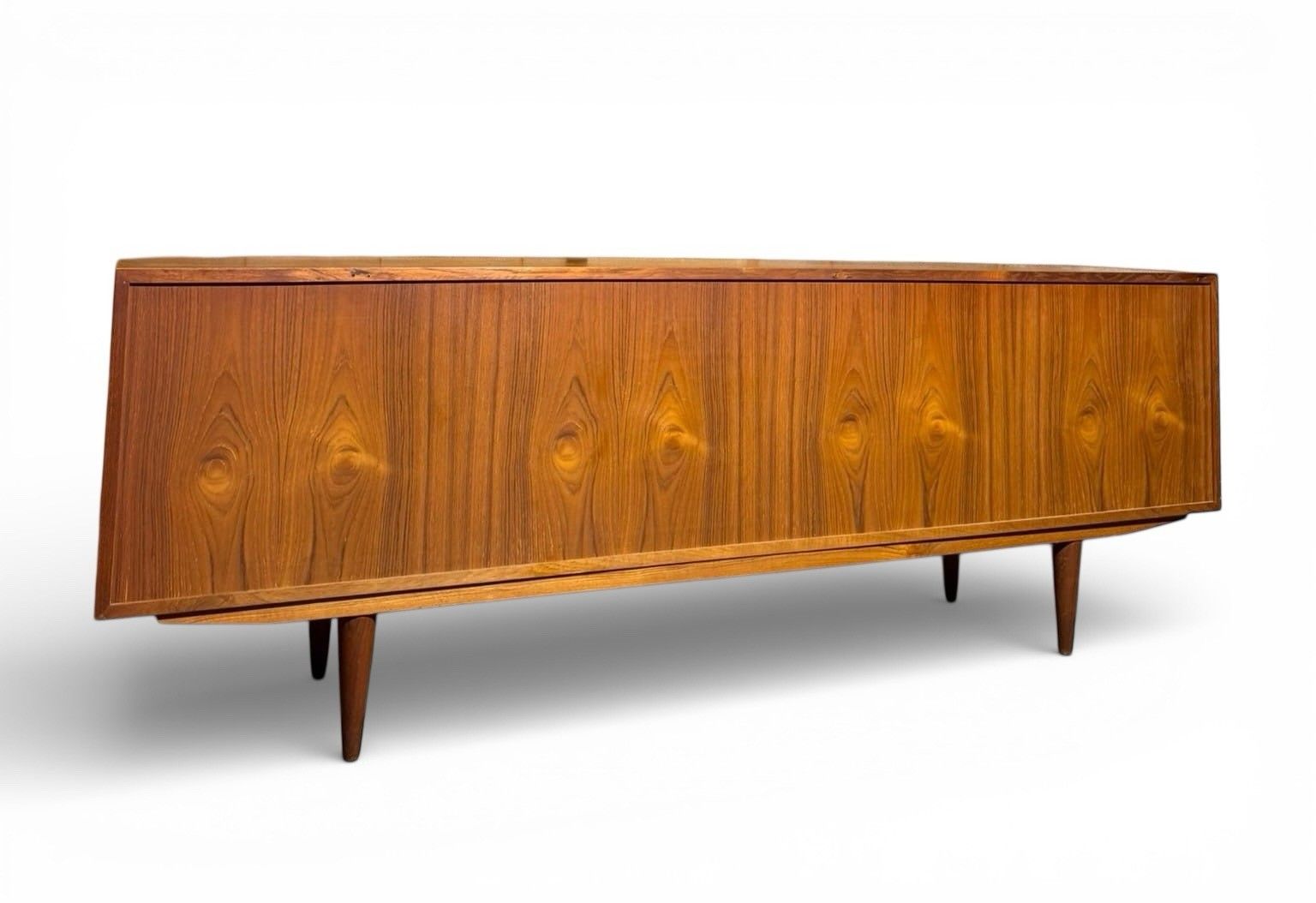 photo vinterior Danish Clausen And Sons Teak Sideboard Mid Century Sliding Doors Rare C1960s