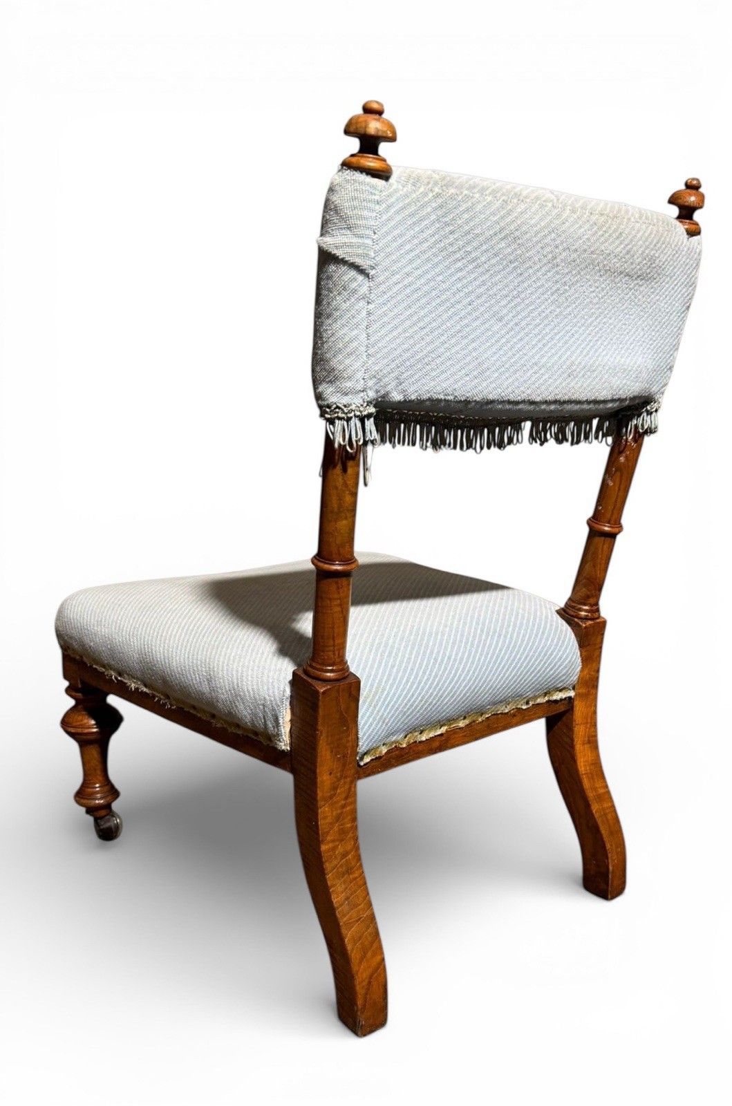 145.0 Antique Victorian Solid Walnut Nursing Chair C1890s photo