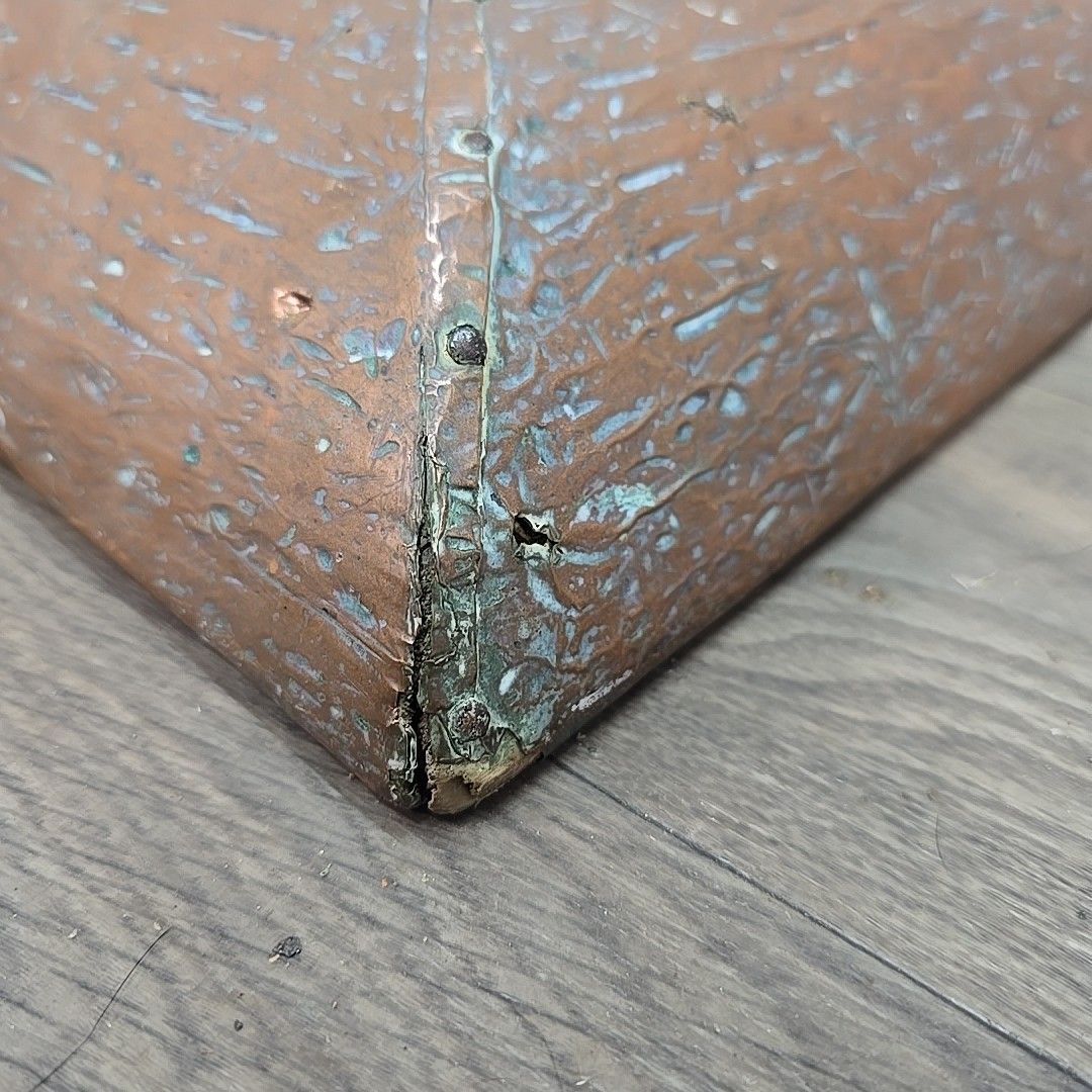 photo for sale Antique Copper Fire Fender Arts & Crafts Hearth Kerb Rosette Decoration