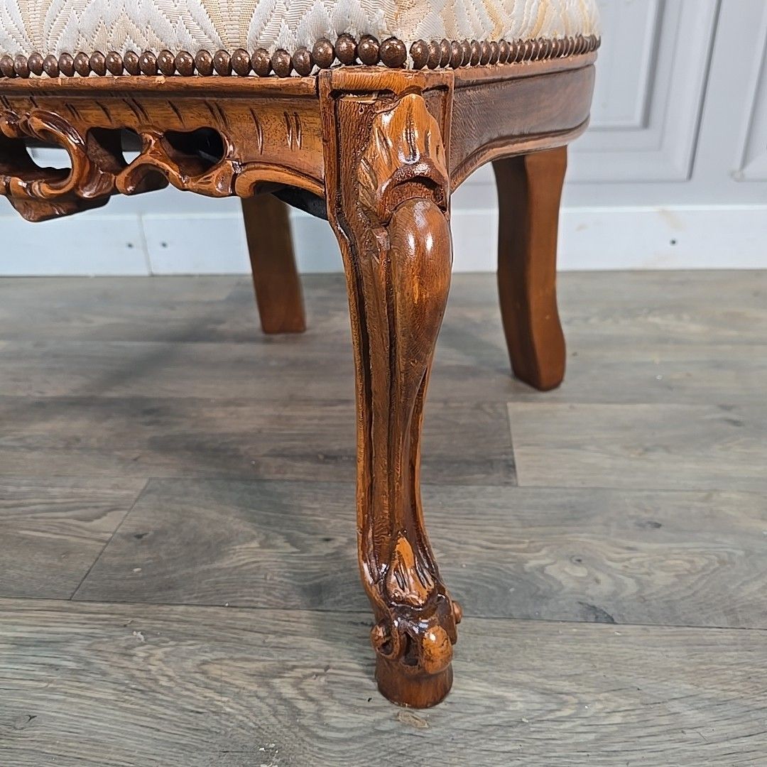 photo for sale Antique Style Carved Shell Back Chair – Bedroom Slipper Seat Cabriole Queen Anne