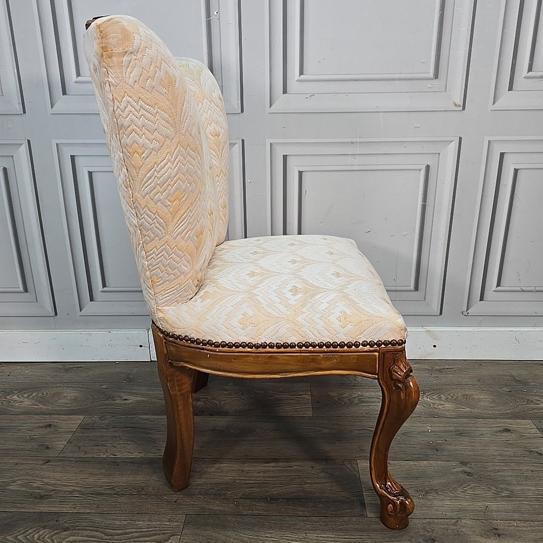 photo buy Antique Style Carved Shell Back Chair – Bedroom Slipper Seat Cabriole Queen Anne