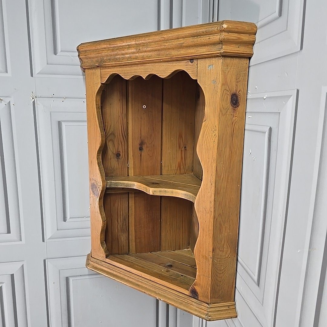photo for sale Retro Corner Wall Shelf Vintage Rustic Solid Pine – Country Kitchen Shelving