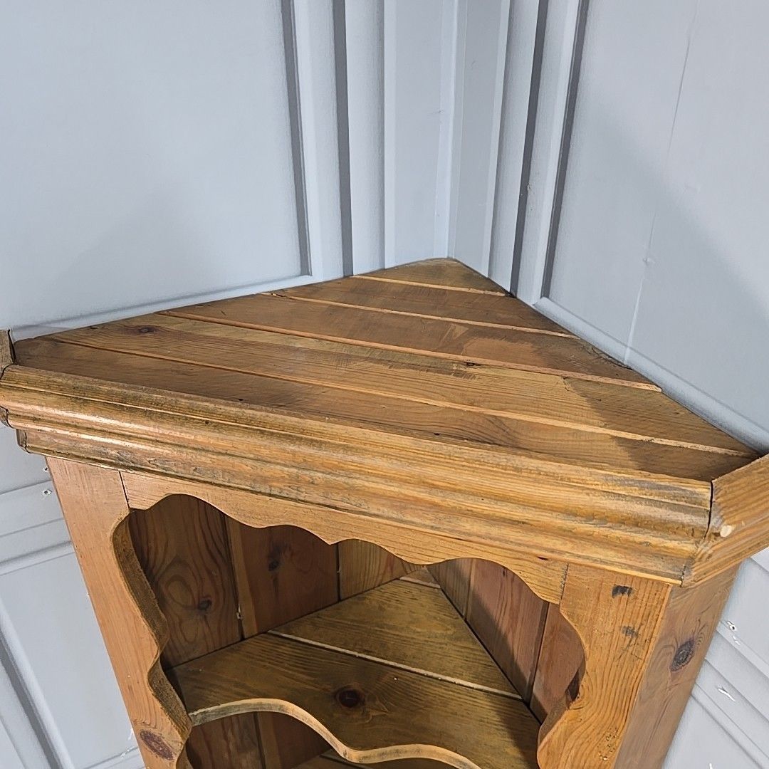 photo buy Retro Corner Wall Shelf Vintage Rustic Solid Pine – Country Kitchen Shelving