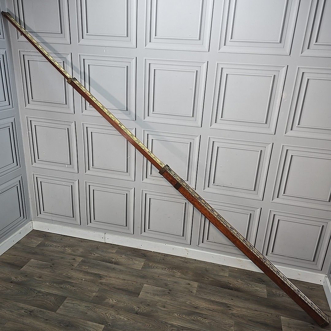 Antique Wood & Brass Surveyor’s Rod Measuring Staff – Halden & Co Of Manchester photo furniture