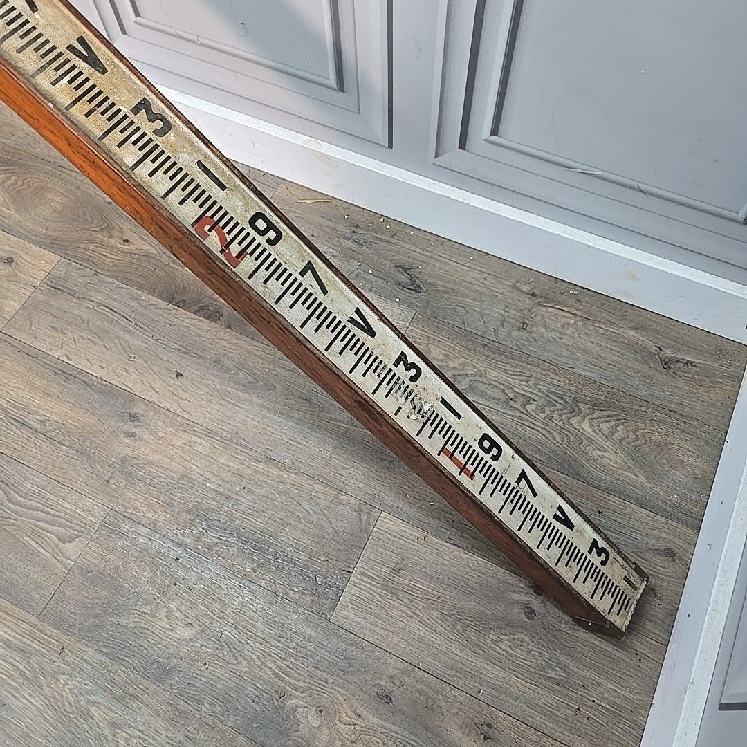 Antique Wood & Brass Surveyor’s Rod Measuring Staff – Halden & Co Of Manchester photo buy