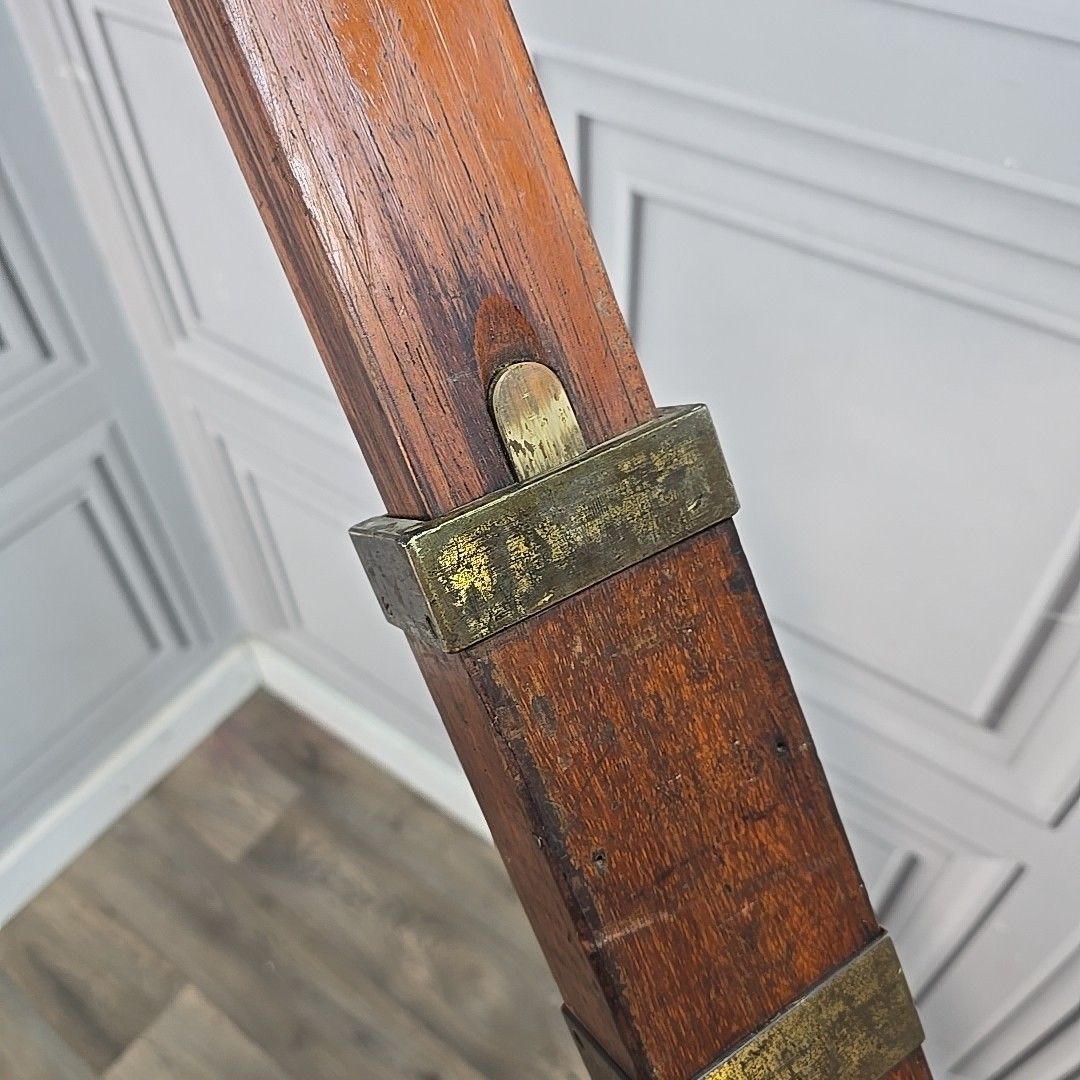 90.0 Antique Wood & Brass Surveyor’s Rod Measuring Staff – Halden & Co Of Manchester photo