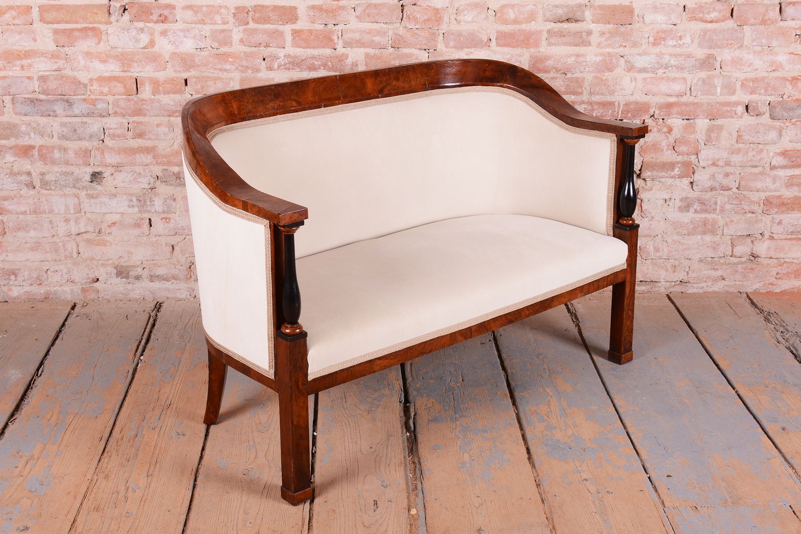 Restored Biedermeier Seating Set, Walnut, Ebony, Reupholstered, Austria, 1820s photo Furniture