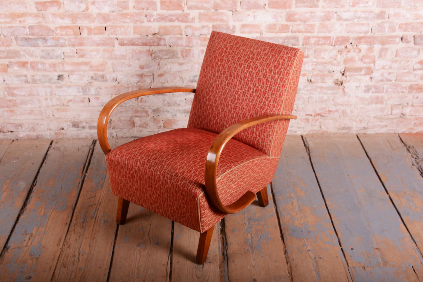 Original Art Deco Armchair, By J. Halabala For Up Zavody, Beech, Czech, 1920 photo 400.0
