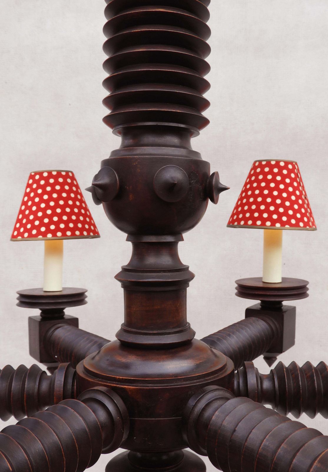 Monumental Charles Dudouty Brutalist Six Arm Chandelier C1940s France photo 4954.0