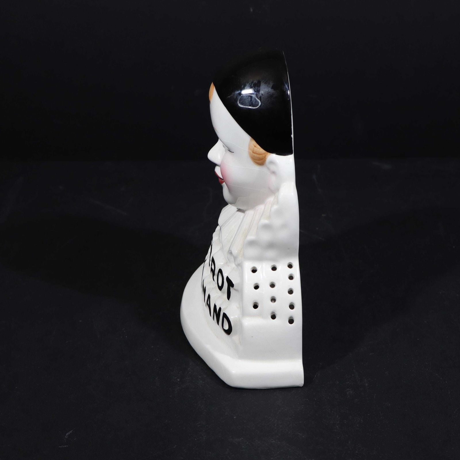 photo vinterior French Ceramic Pierrot Gourmand Lollipop Stand, Clown Bust, 1970s