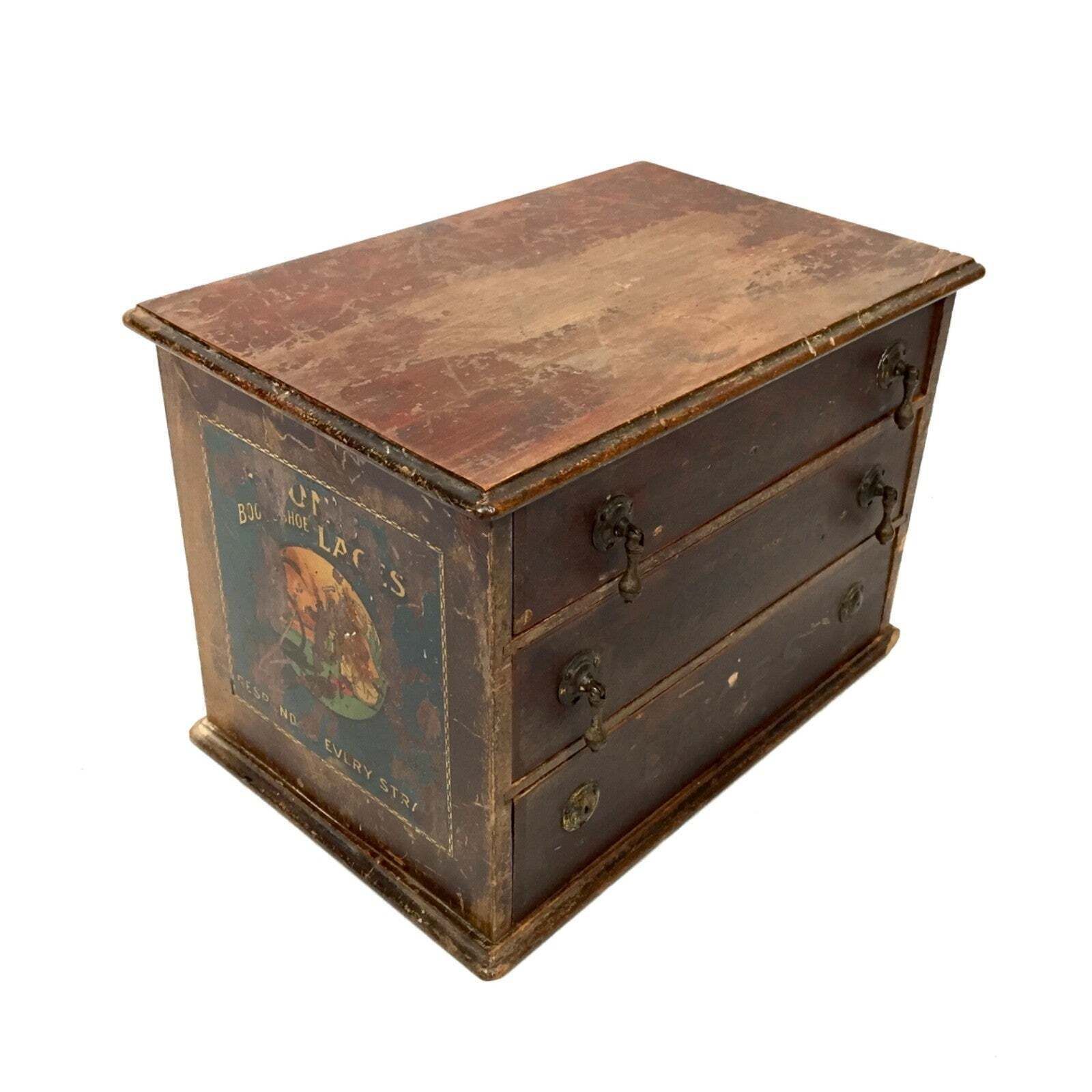 Antique Advertising Paton's Laces Haberdashery Shop Counter Drawers Cabinet photo for sale