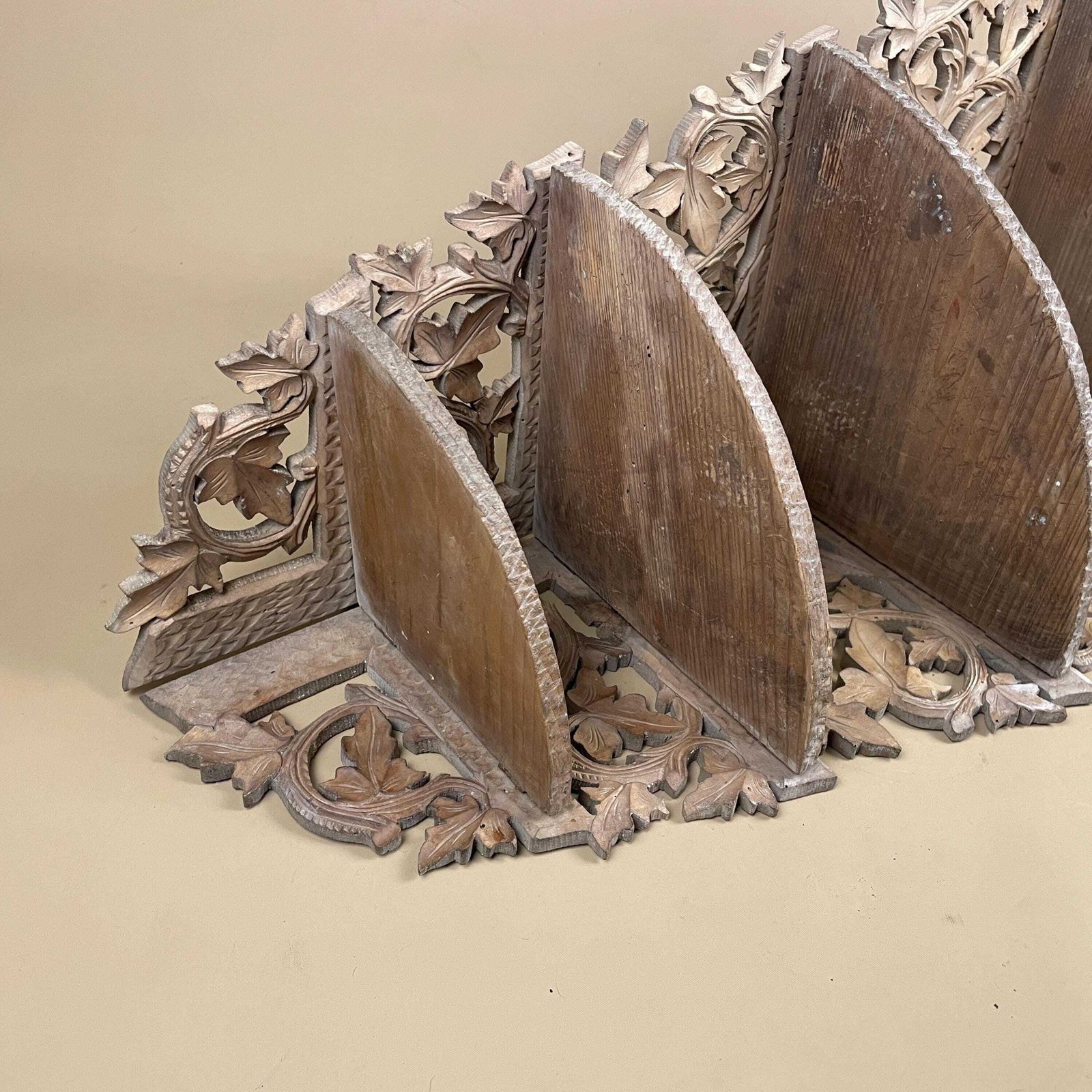 photo for sale Victorian Style Hand Carved Wooden Corner Shelf 4 Tier Wall Unit Vintage Gothic Wood Display Exquisite Detail
