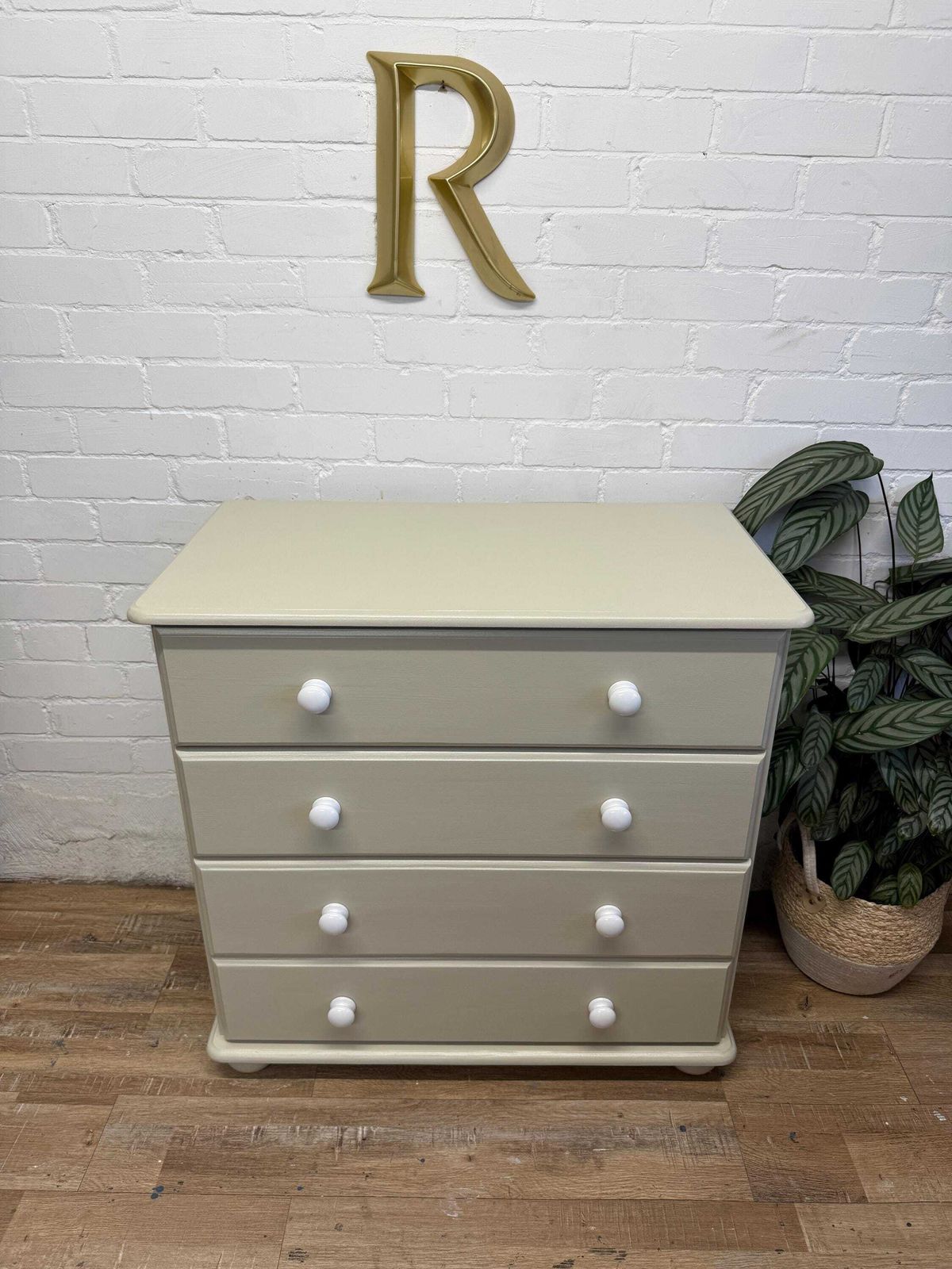 Soft Neutral Chest Of Drawers | Farrow & Ball Bone | Early 2000s photo furniture