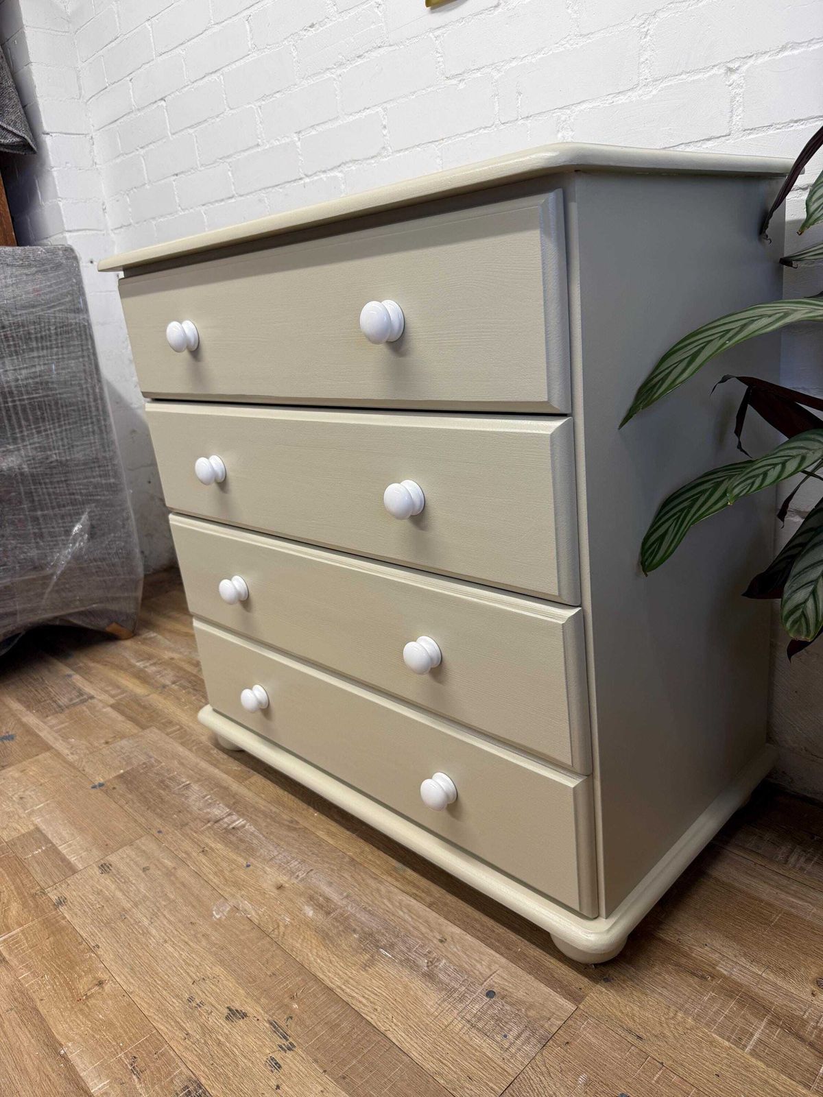Soft Neutral Chest Of Drawers | Farrow & Ball Bone | Early 2000s photo for sale