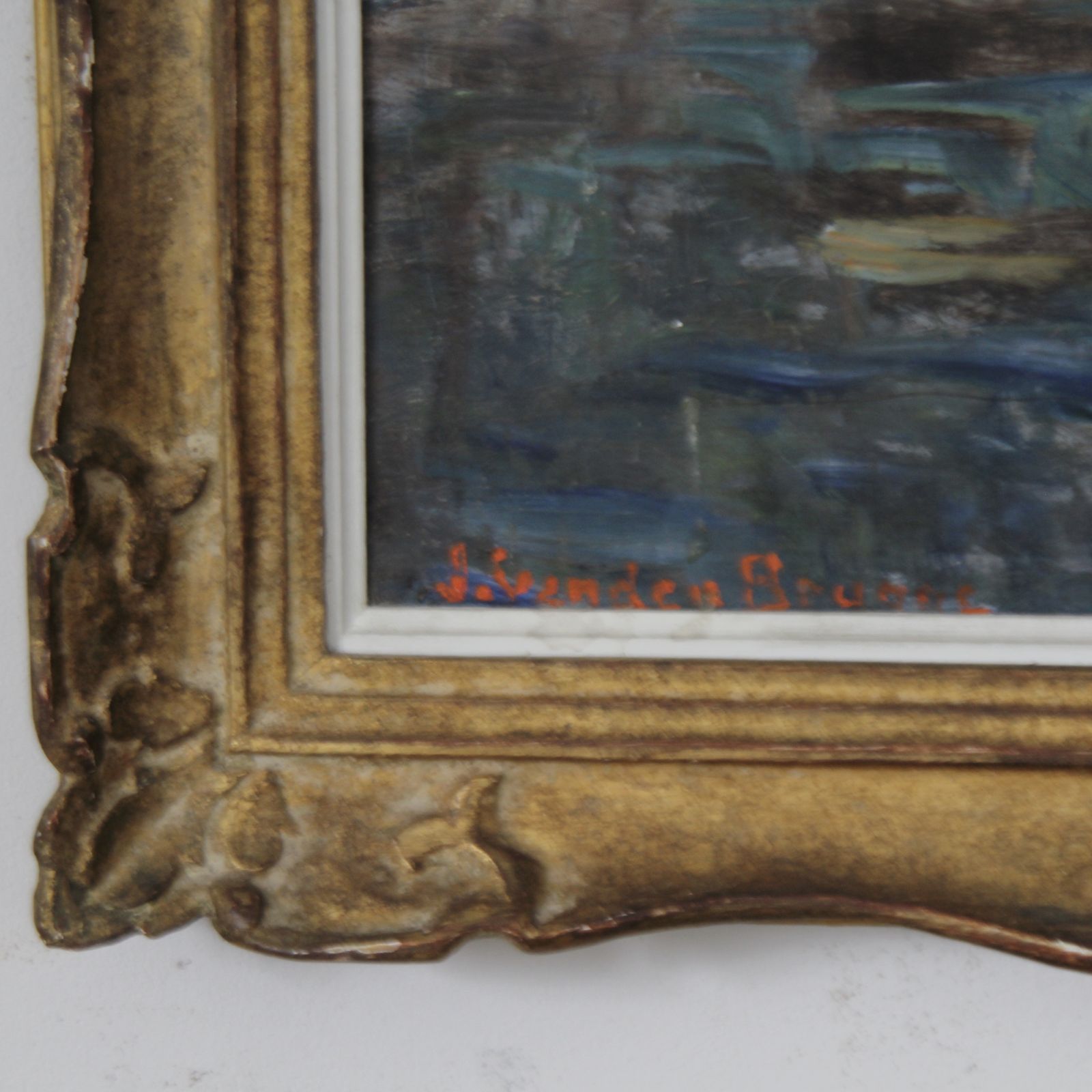 Framed Antique French Floral Painting, Oil On Canvas photo Art