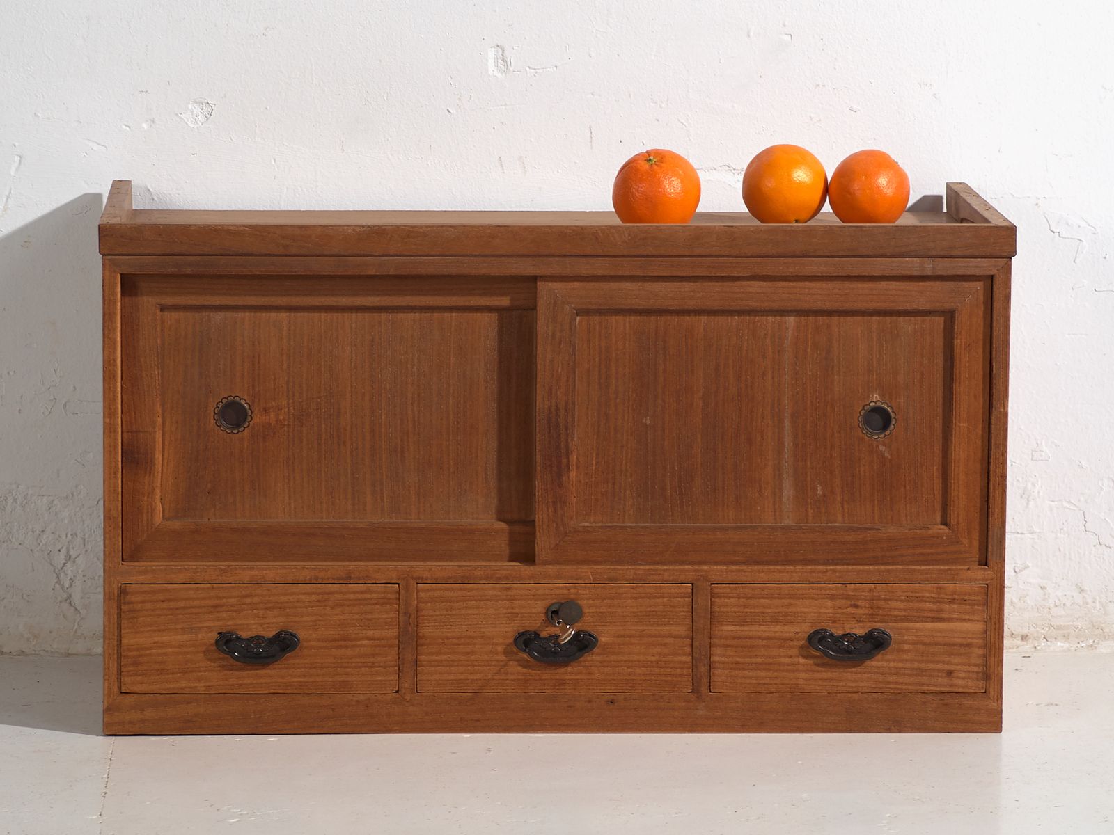 Antique Low Cabinet With Sliding Doors – Taishō / Showa Period (C.1920 1970)