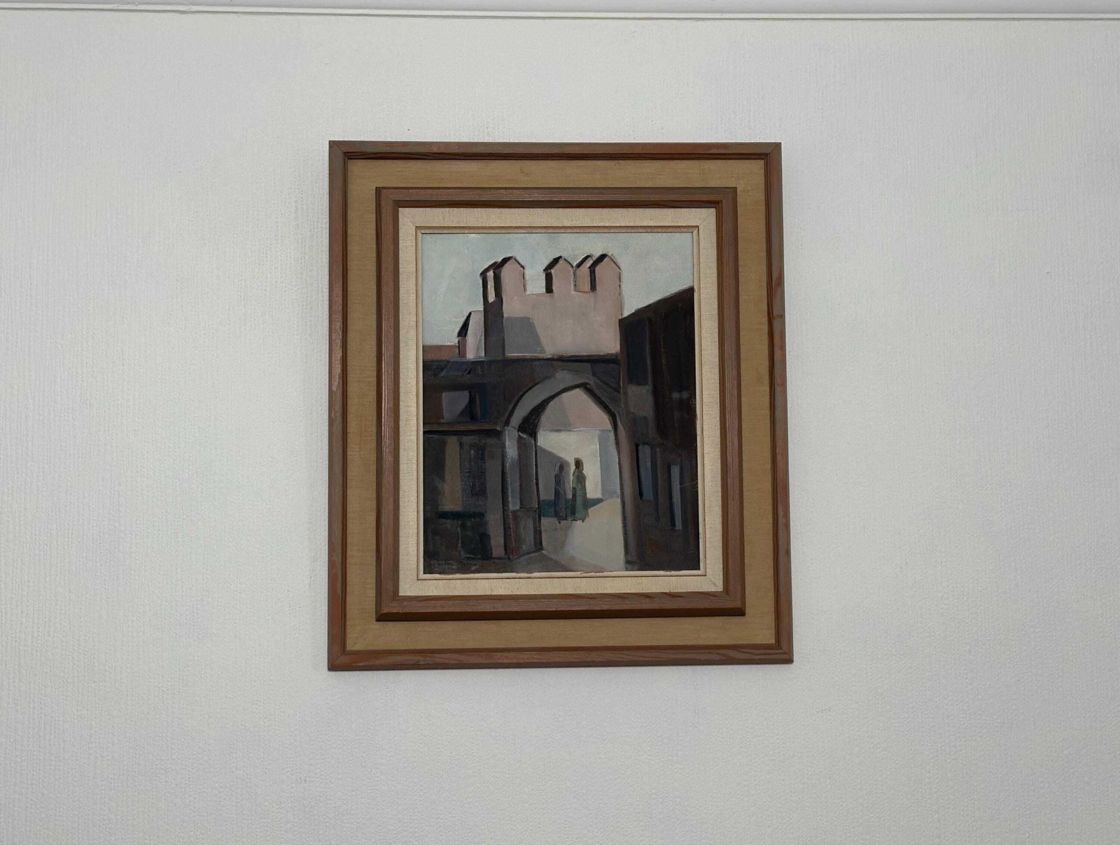 Original Mid Century Swedish Oil On Canvas – “Entrance” By Reuben Hedin – Vintage & Framed – 55 × 63 Cm (21.7" × 24.8") photo furniture