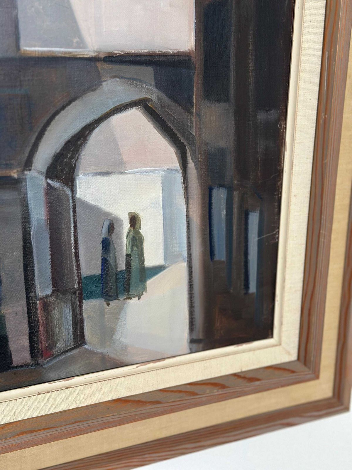 Original Mid Century Swedish Oil On Canvas – “Entrance” By Reuben Hedin – Vintage & Framed – 55 × 63 Cm (21.7" × 24.8") photo for sale