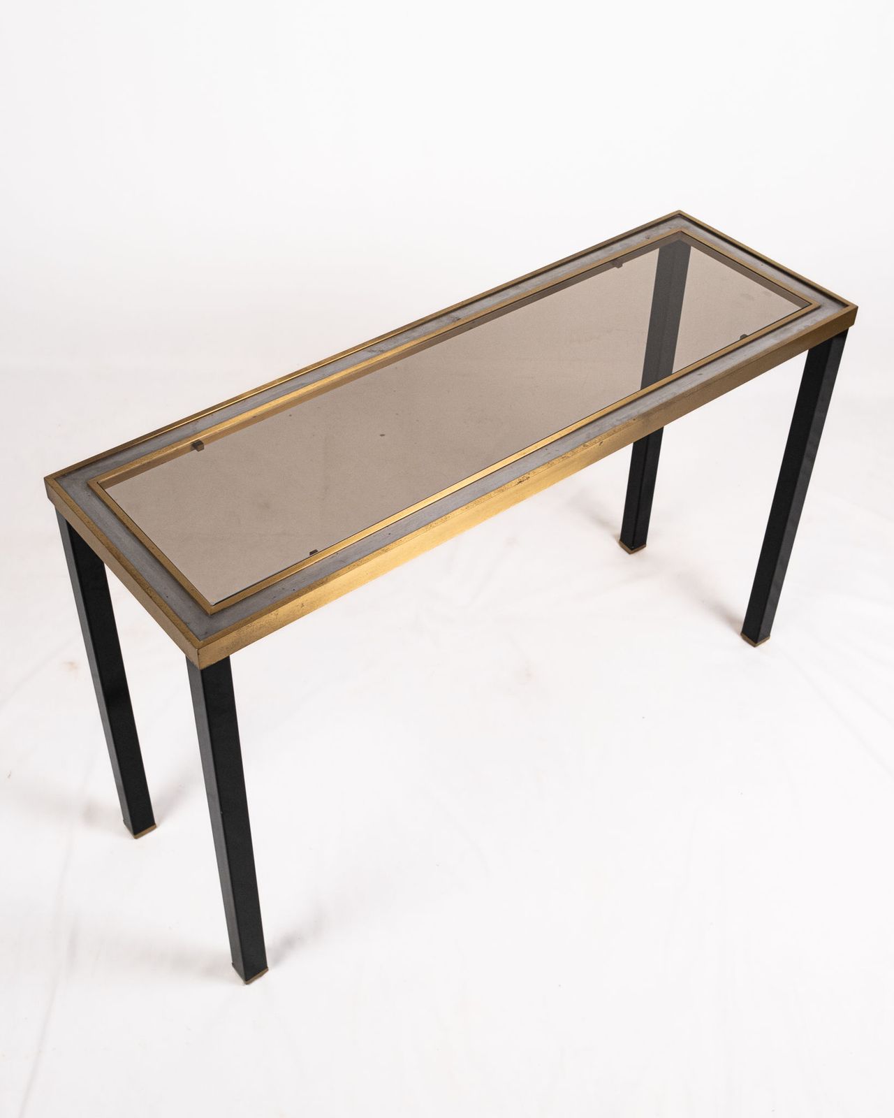 photo vintage Elegant Metal Console In The Style Of Willy Rizzo, Italy, 1970s