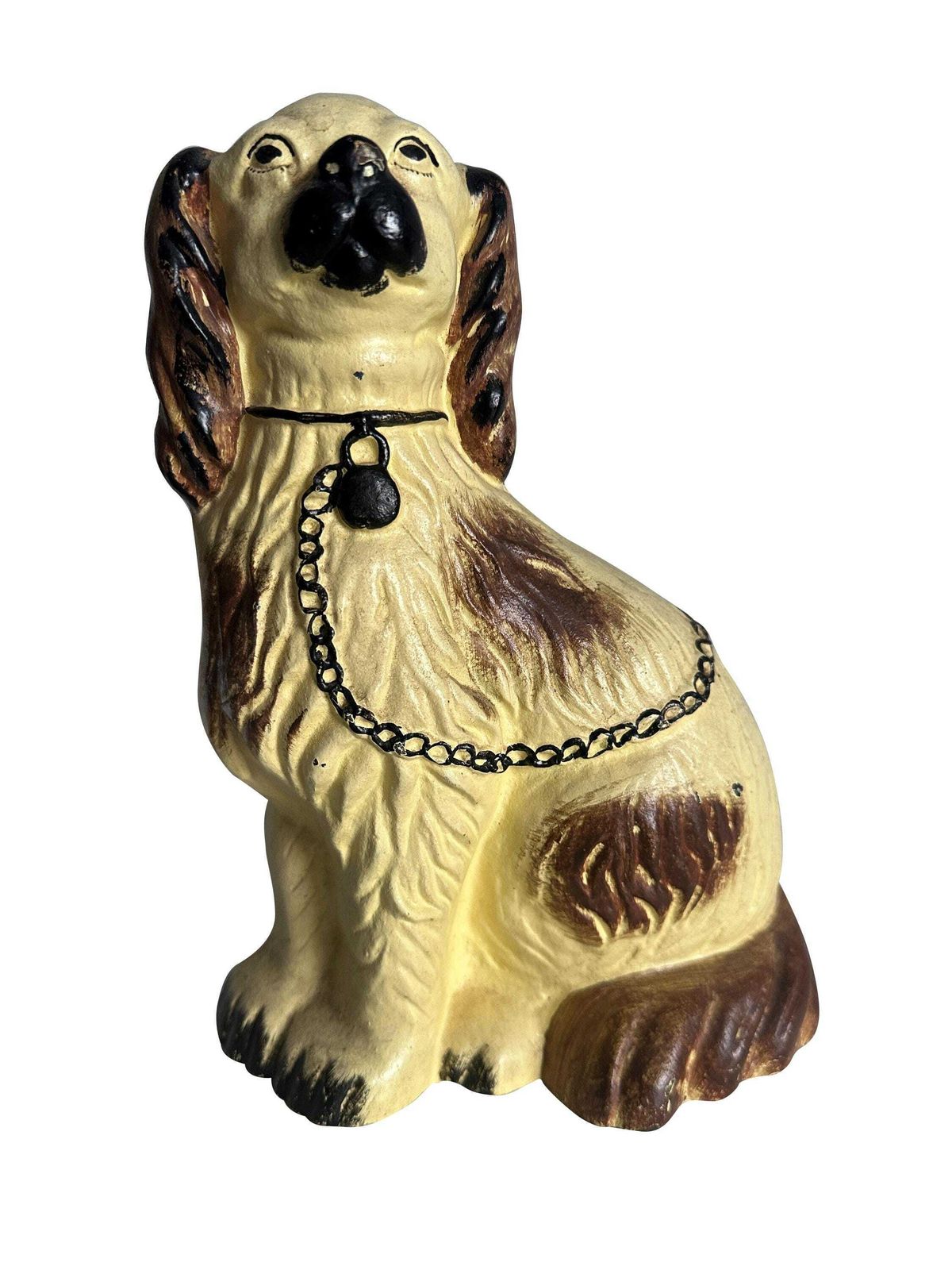 Victorian Pair Of Cast Iron Fireside Dogs / Doorstops   English Hand Painted Late 19th Century photo Home Fixtures
