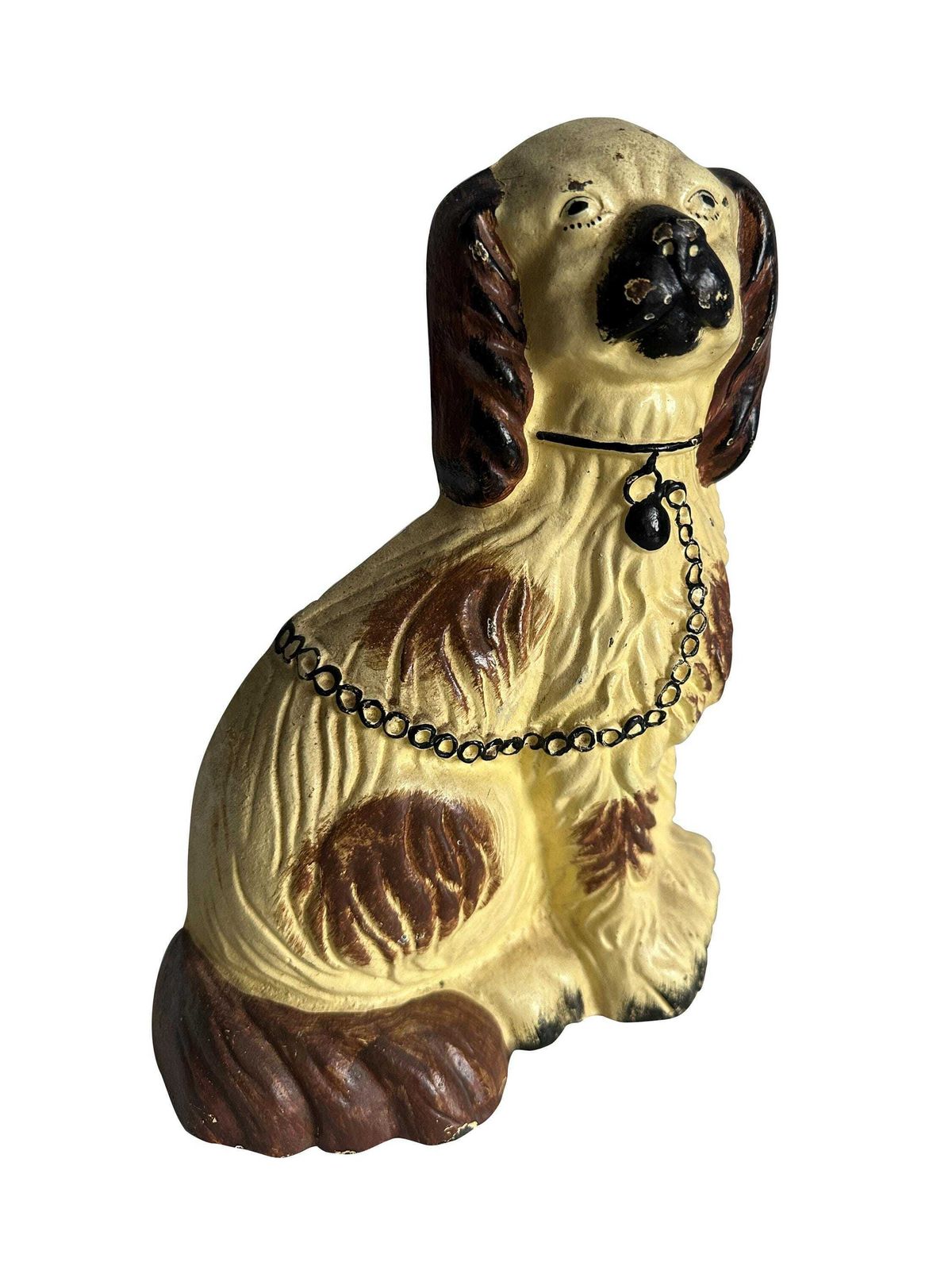 Victorian Pair Of Cast Iron Fireside Dogs / Doorstops   English Hand Painted Late 19th Century photo buy