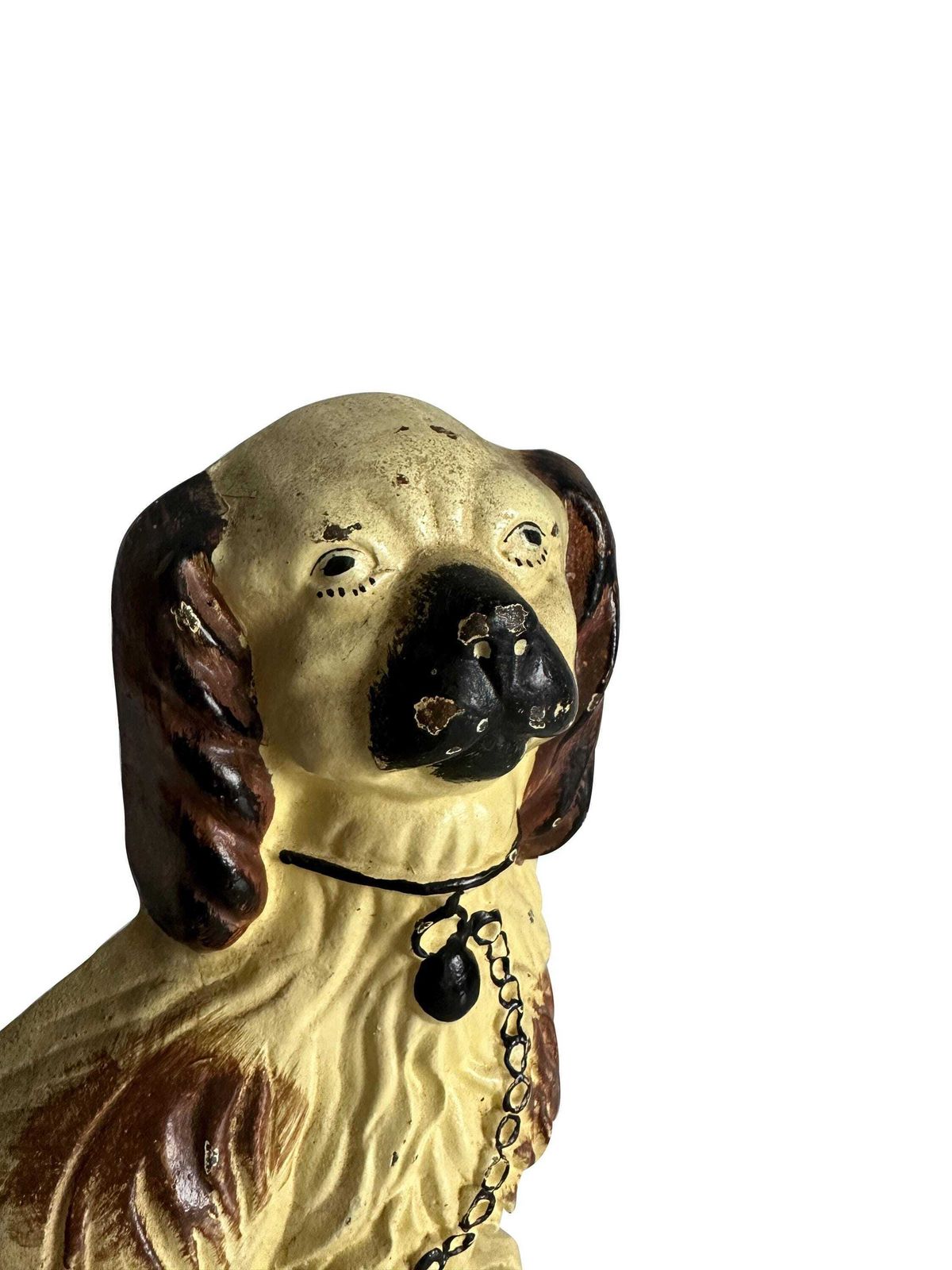 Victorian Pair Of Cast Iron Fireside Dogs / Doorstops   English Hand Painted Late 19th Century photo vintage